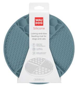 Silikoonist aeglase söömise matt hall, 211x211x30mm, sobib koertele ja kassidele, aeglustab söömist ja toetab seedimist.