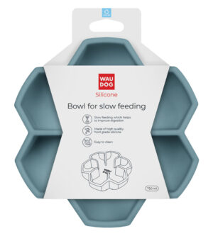 Silikoonist aeglaseks söömiseks mõeldud kauss hall, 750 ml, aitab vältida ülesöömist ja parandab seedimist.