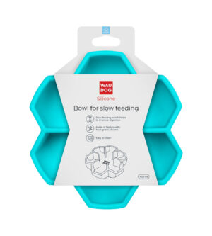 Silikoonist aeglaseks söömiseks mõeldud kauss sinine, aitab vältida ülekaalu ja puhitust, toiduklassi silikoonist.