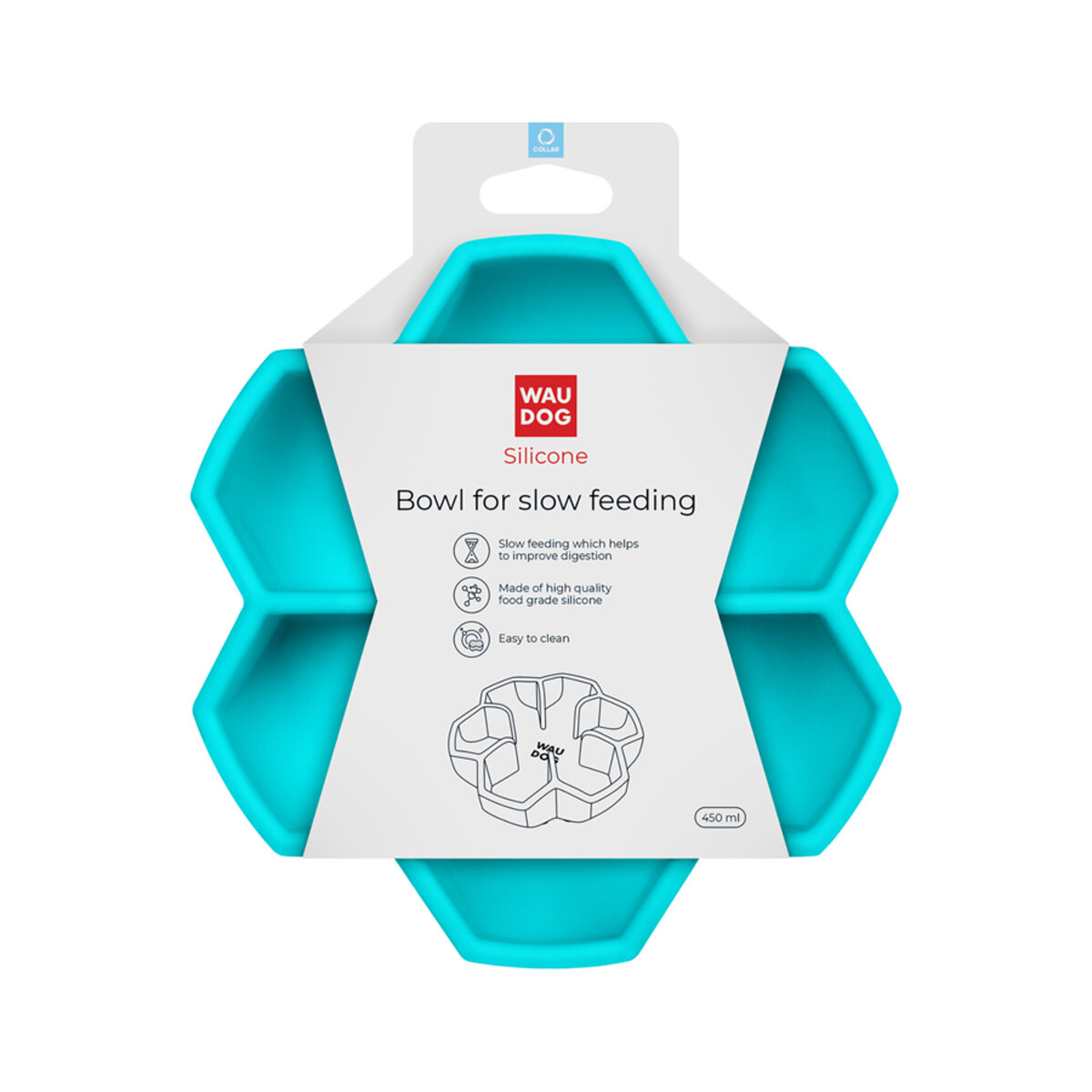 Silikoonist aeglaseks söömiseks mõeldud kauss sinine, aitab vältida ülekaalu ja puhitust, toiduklassi silikoonist.