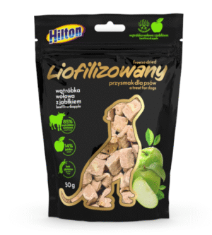 HILTON külmkuivatatud veisemaks õuntega, koertele, 50g